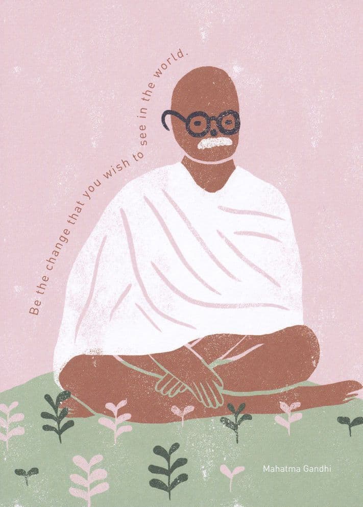 Gandhi Be The Change You Want To See In The World Quote Postcard