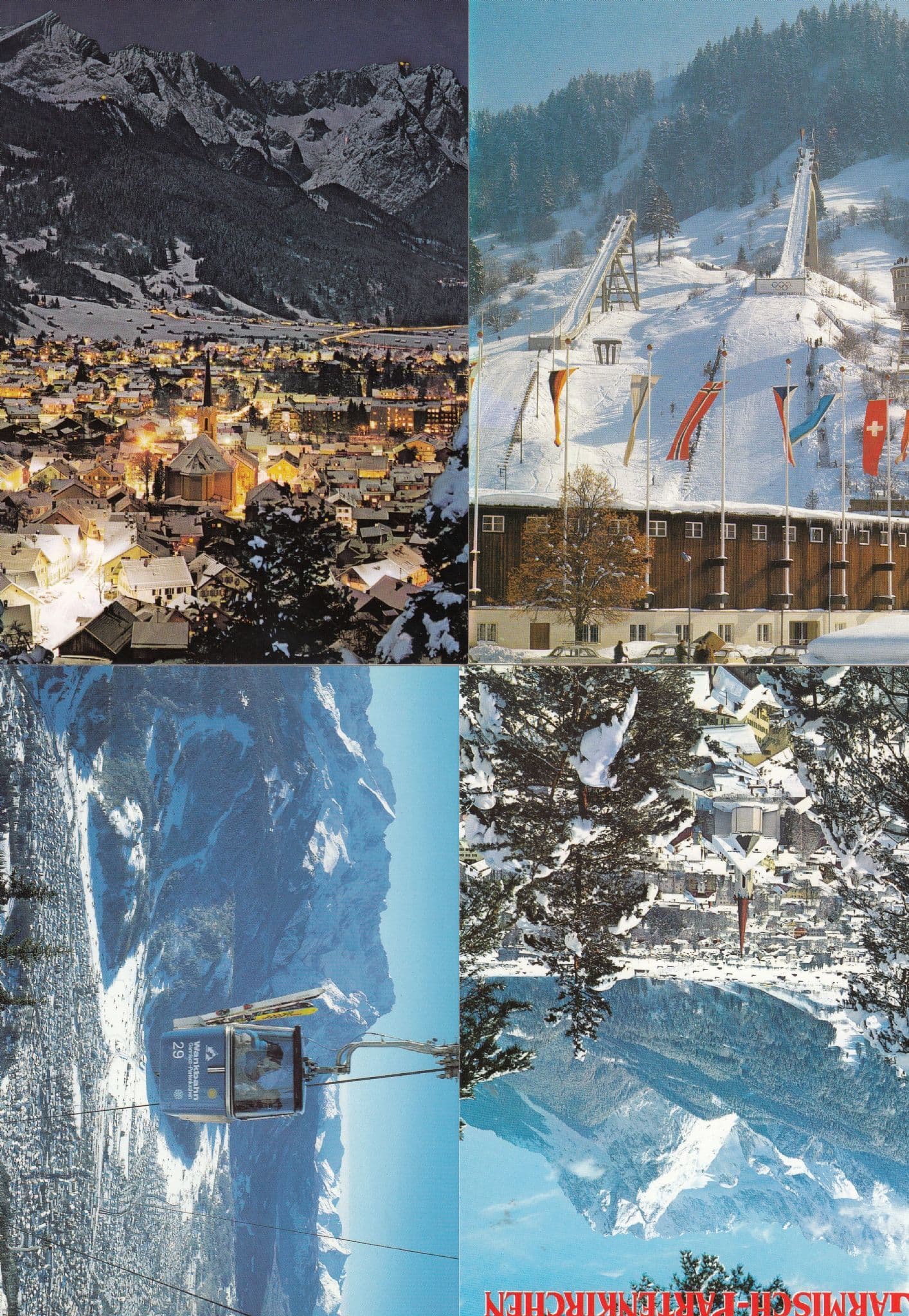 Garmisch Partenkirchen Olympic Games Ski Slopes Aerial 4x German Postcard s