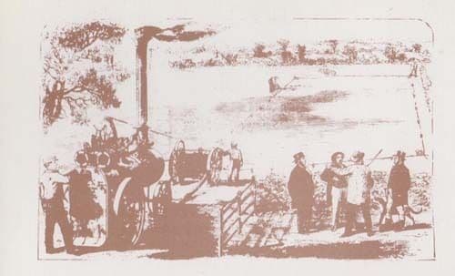 Garrett Portable Steam Engine Ploughing Gear Artist Drawing Limited Edn Postcard