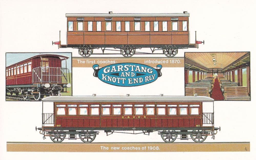 Garstang & Knott End Railway 1908 New Coaches Poster Postcard