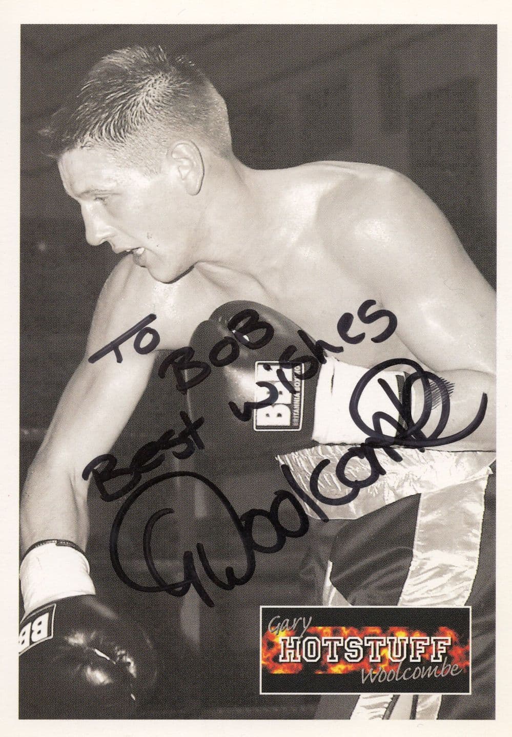 Gary "Hotstuff" Woolcombe Boxing Champion Hand Signed Photo