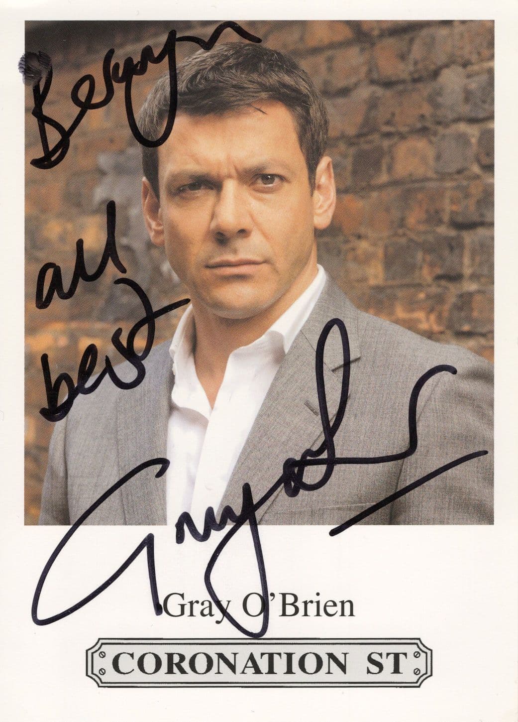 Gary O'Brien Coronation Street RARE Hand Signed Cast Card Photo