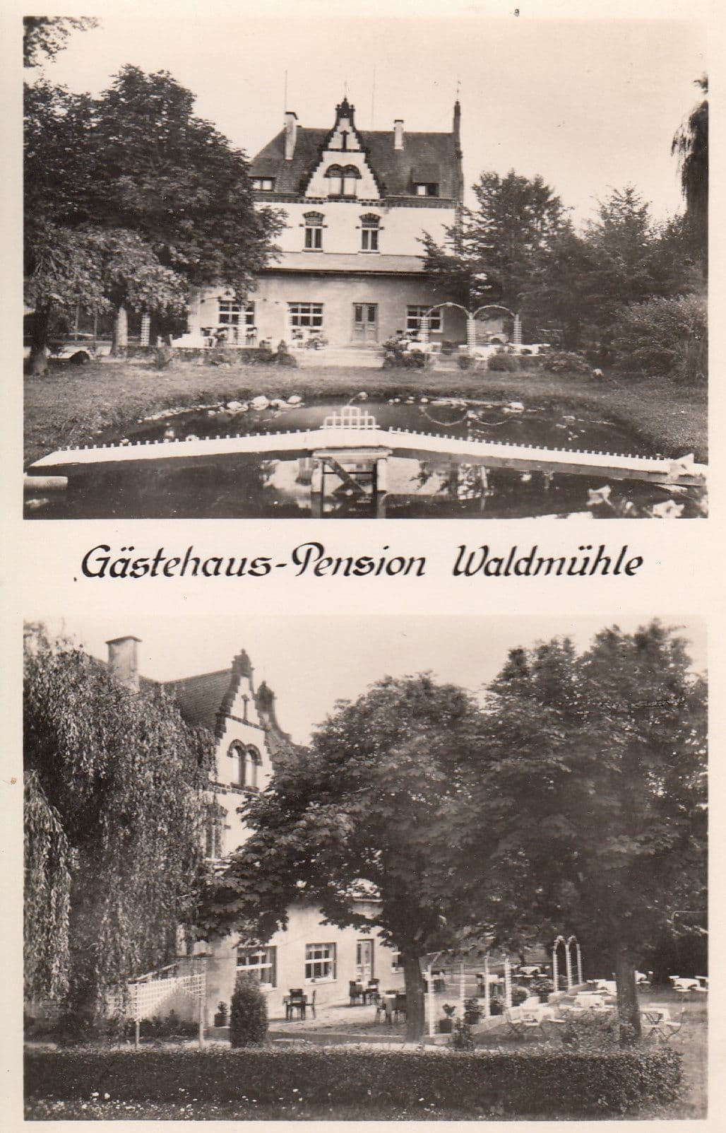 Gastehaus Pension Hotel Waldmuhle Real Photo German Postcard