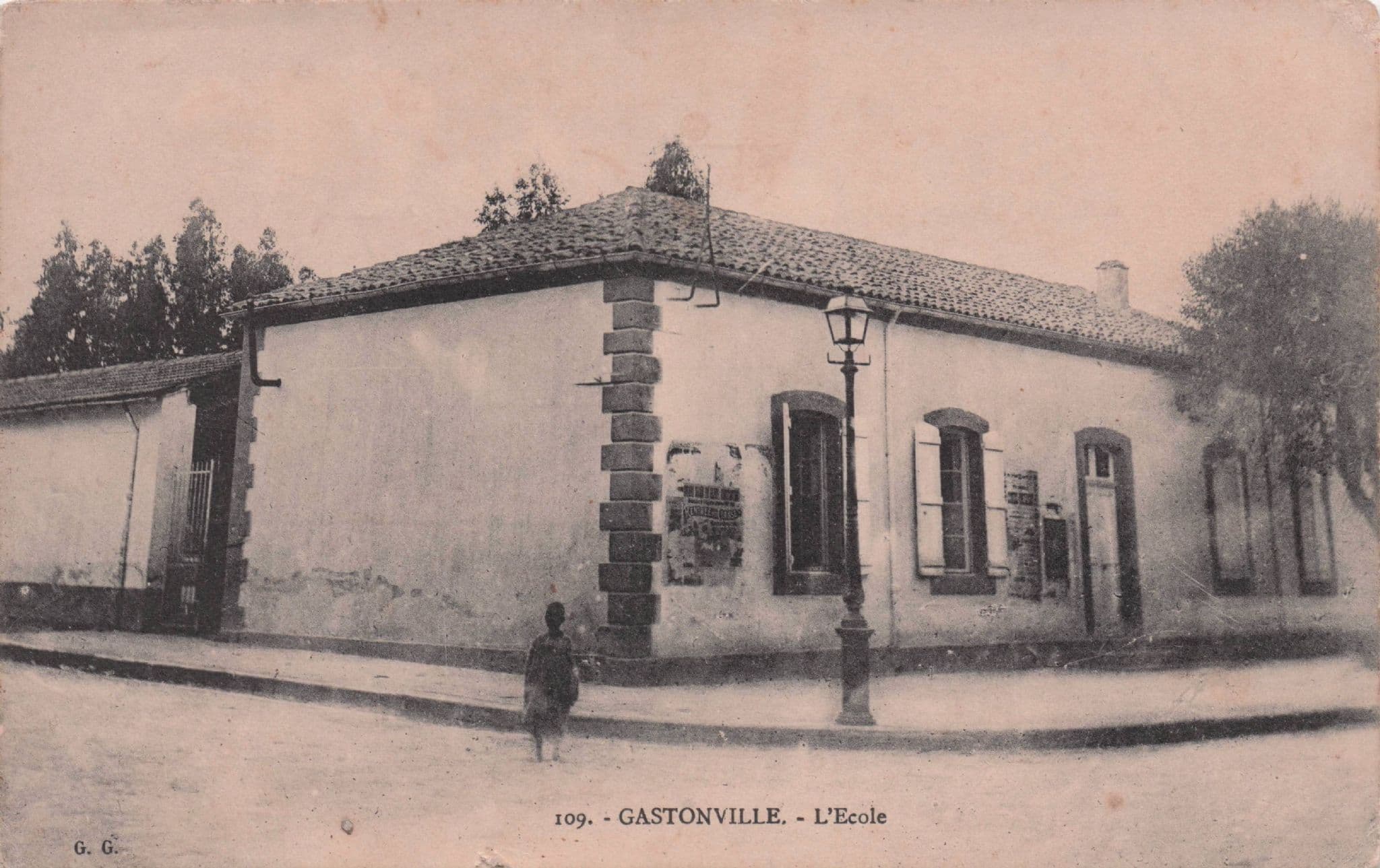 Gastonville School African Algeria Antique Postcard