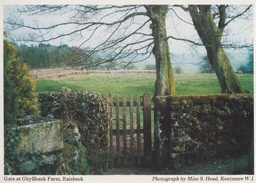 Gate At Ghyllbank Farm Cumbria Womens Institute Farming Postcard