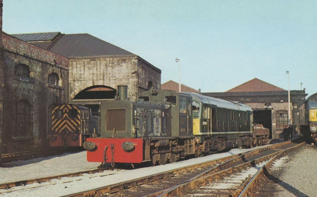Gateshead Shed in 1967 Class 04 D2304 D5097 Train Postcard