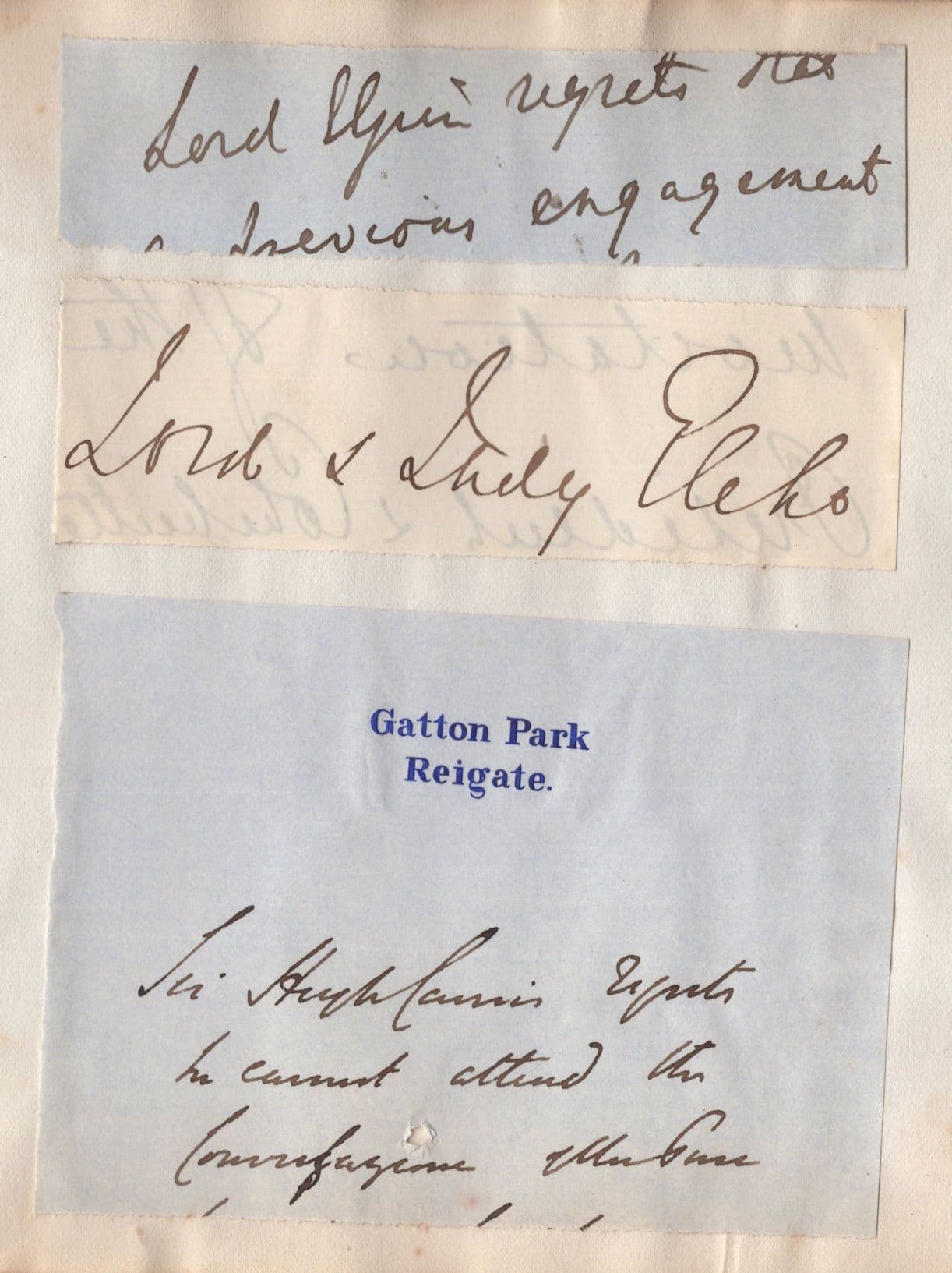 Gatton Park Reigate Surrey 2x Lord Victorian 3x Hand Signed