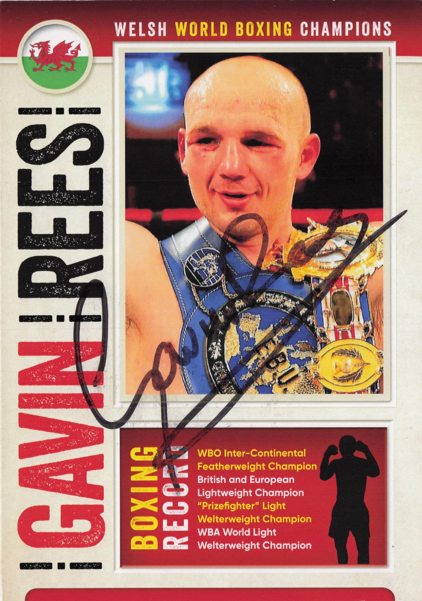 Gavin Rees Welsh WBA Champion Boxer Hand Signed Flyer