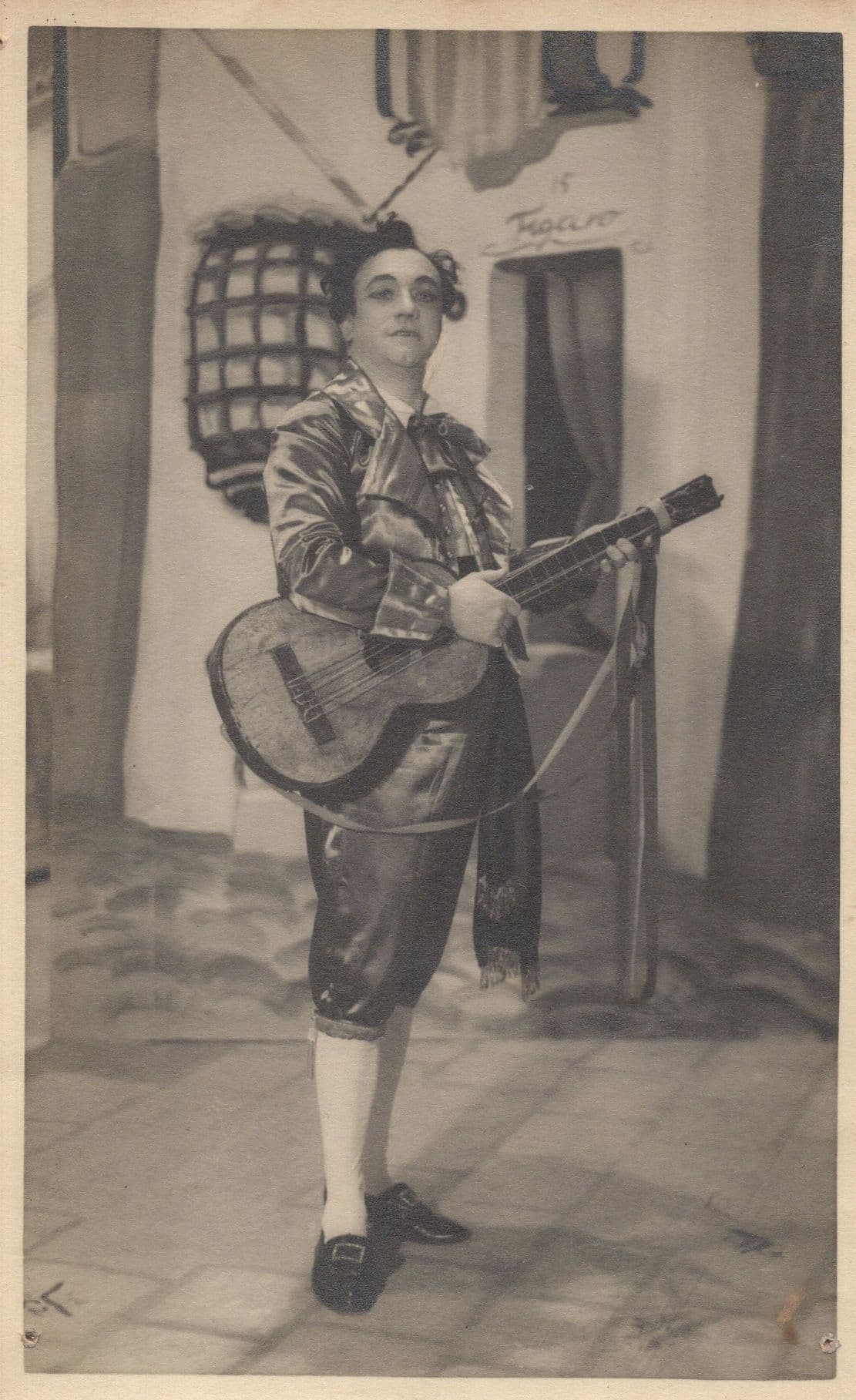 Gay LGBT Italian German Street Guitar Player Antique Postcard