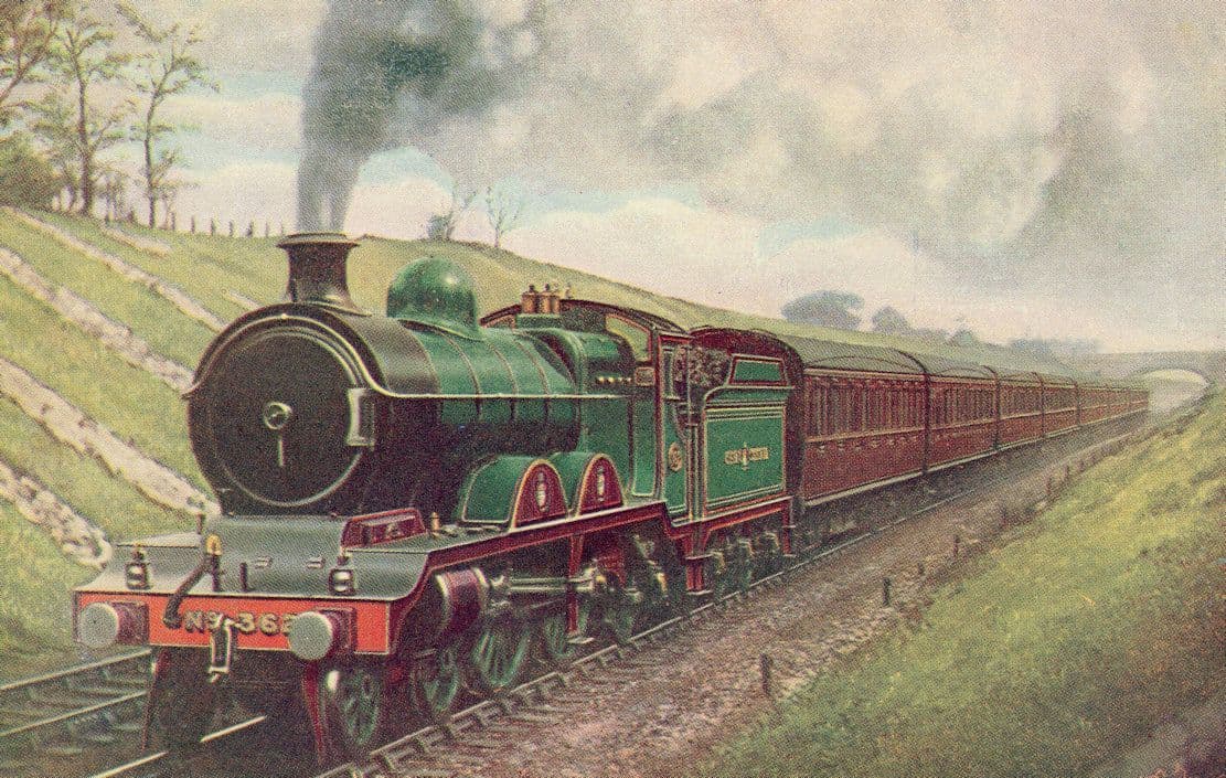 GC 4-4-2 Train no 362 at Denham Station 1960s Postcard