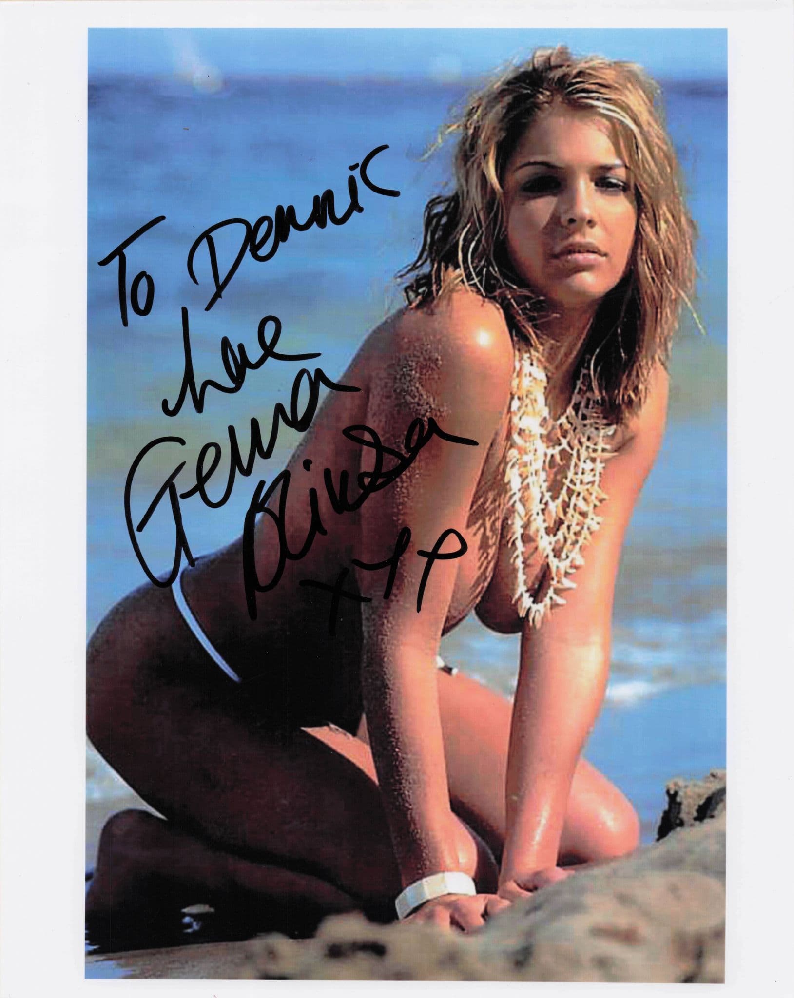 Gemma Atkinson Hollyoaks Emmerdale Sexy Beach Risque 10x8 Hand Signed Photo
