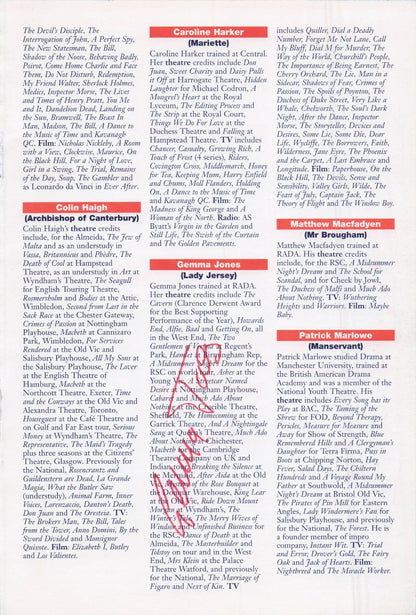 Gemma Jones Iain Mitchell Michael Mueller Hugh Ross Hand Signed Theatre Page