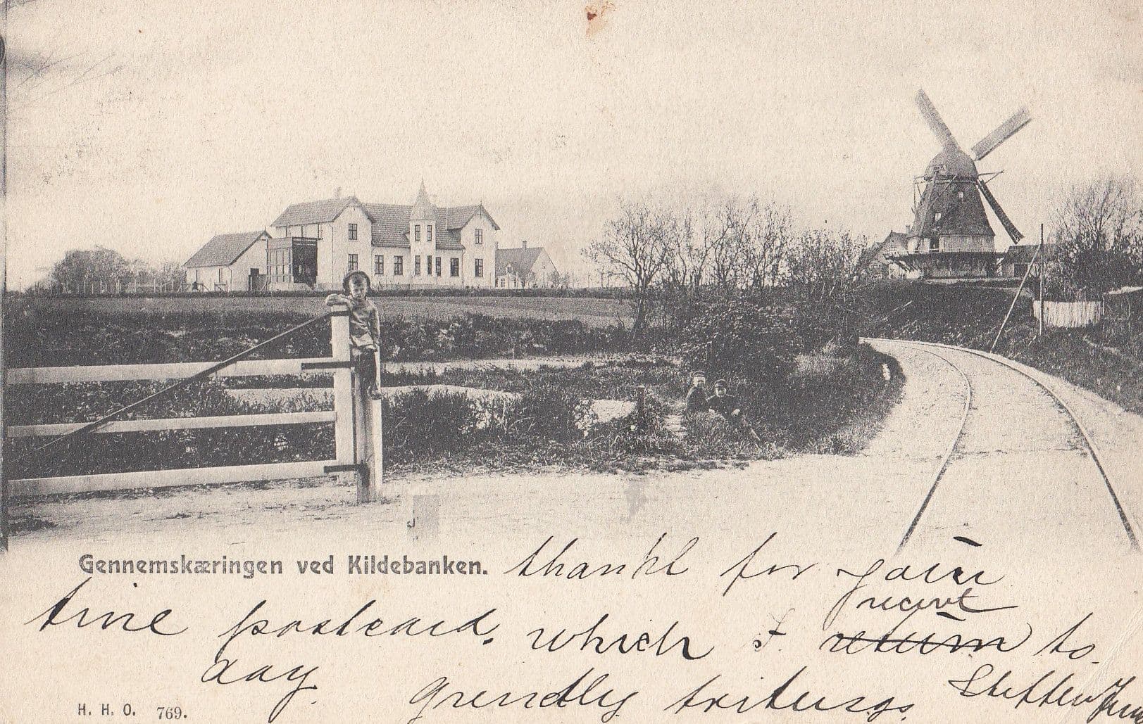 Gennemskaeringen Ved Kildebanken Denmark Antique Postcard