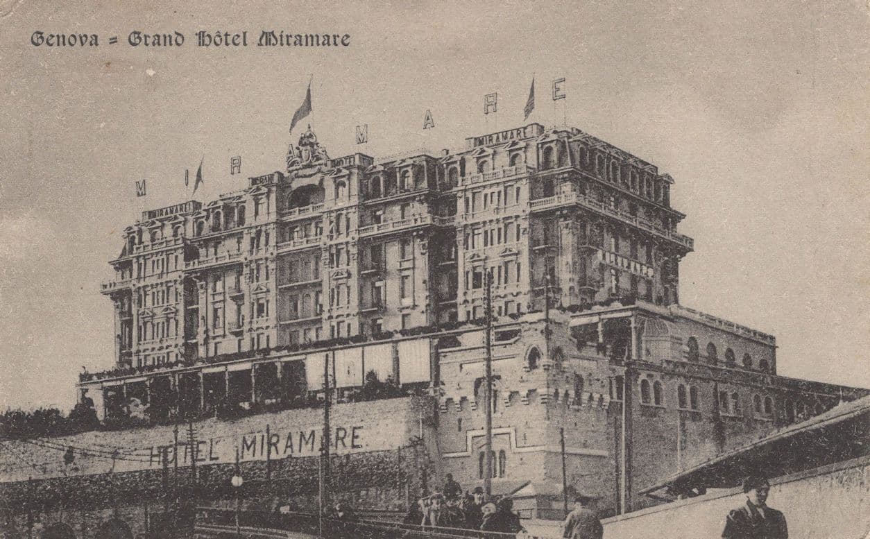 Genova Grand Hotel Miramare Old Italian 1913 Postcard