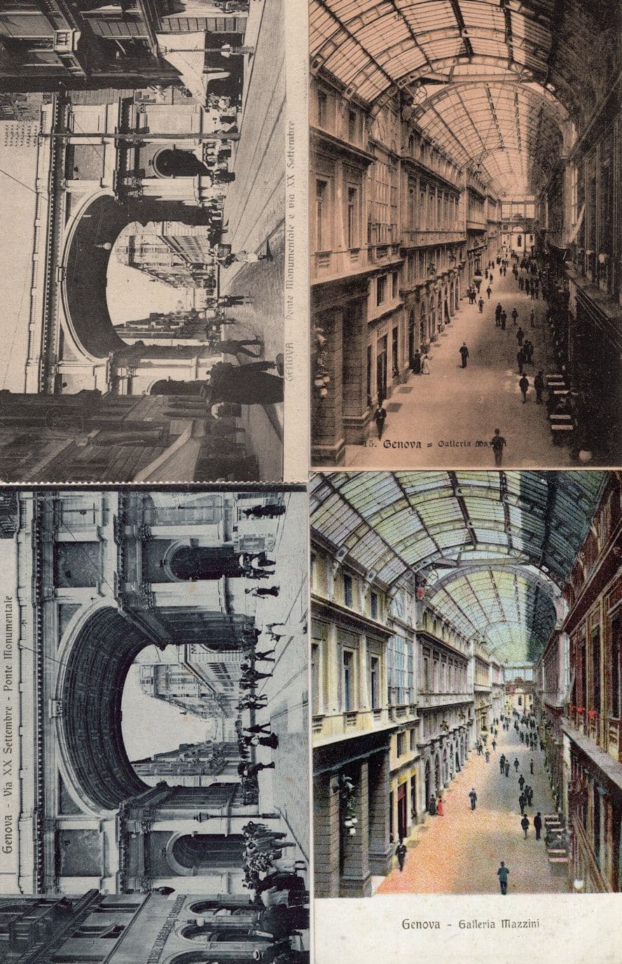 Genova Ponte Monumentale Galleria 4x Italy Postcard s