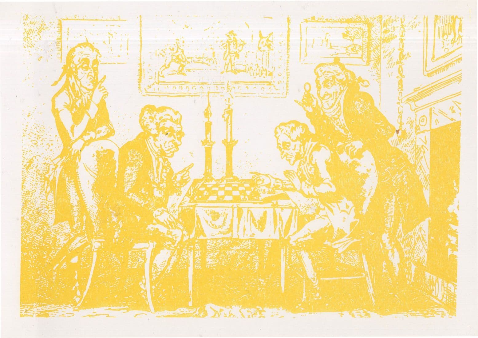 George Curikshank A Game Of Chess Painting Postcard
