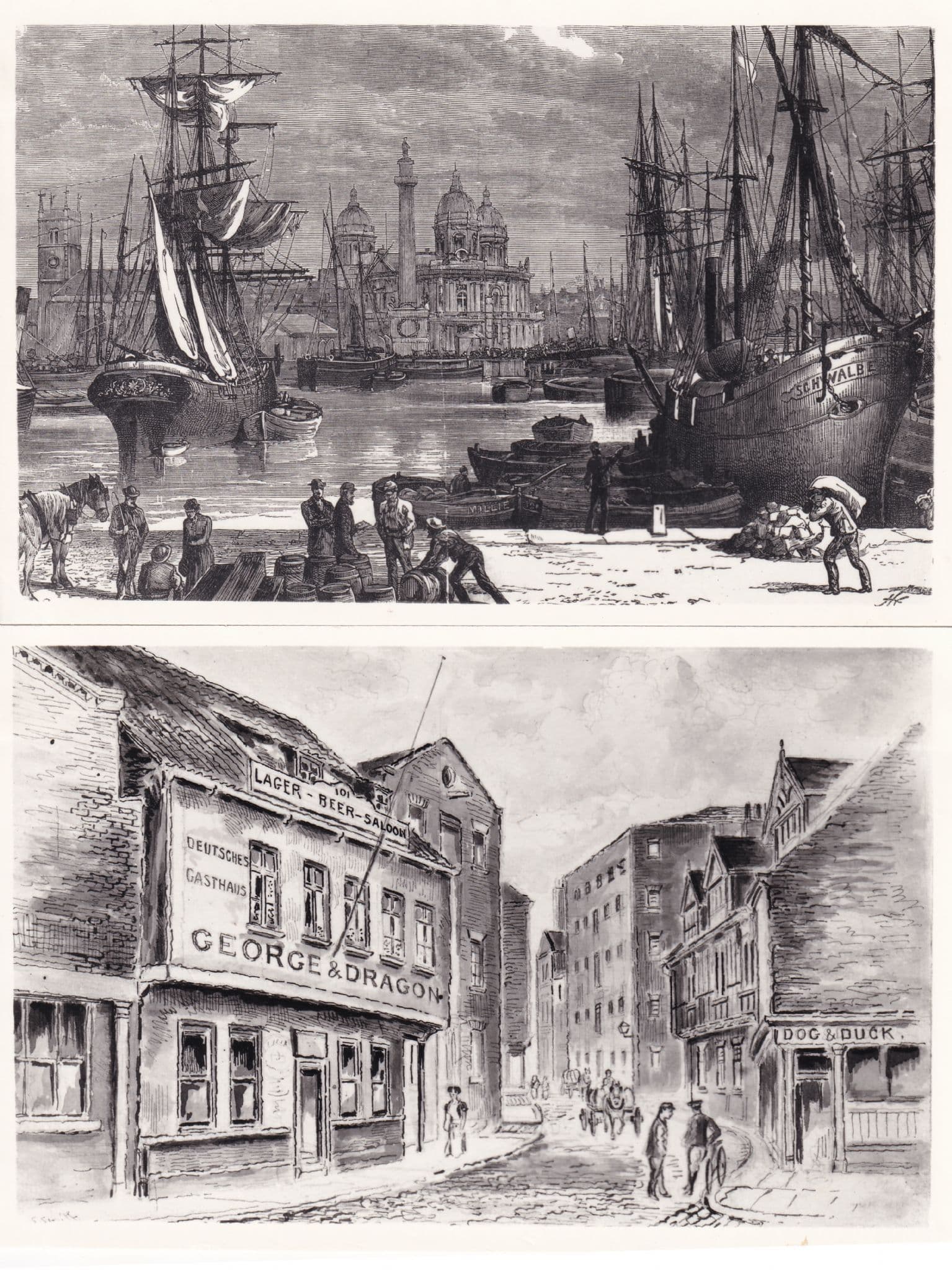 George & Dragon Pub Hull Docks WW1 Painting RPC Postcard