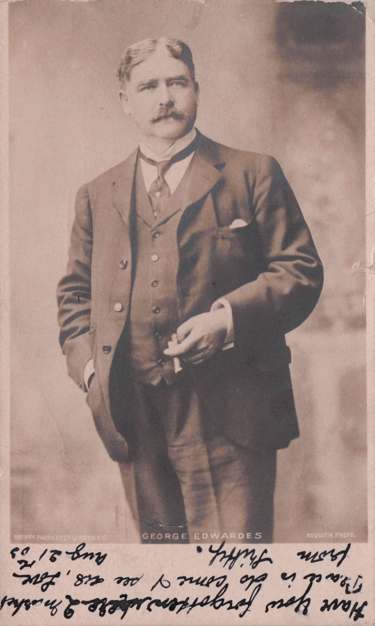 George Edwardes Gaiety Theatre Manager Irish Actor Old Theatre Postcard