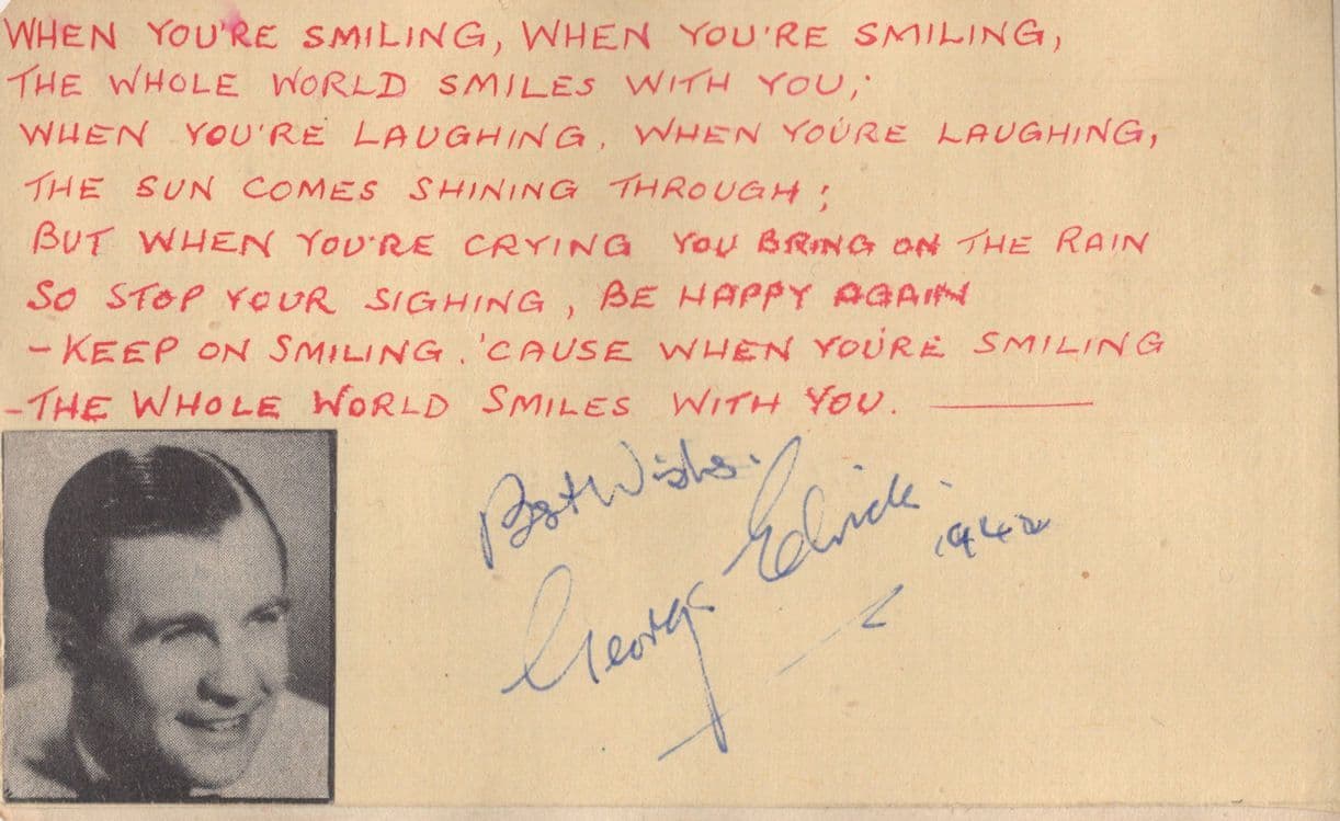 George Elrick Jazz Music Constance Cummings 2x WW2 Autograph s