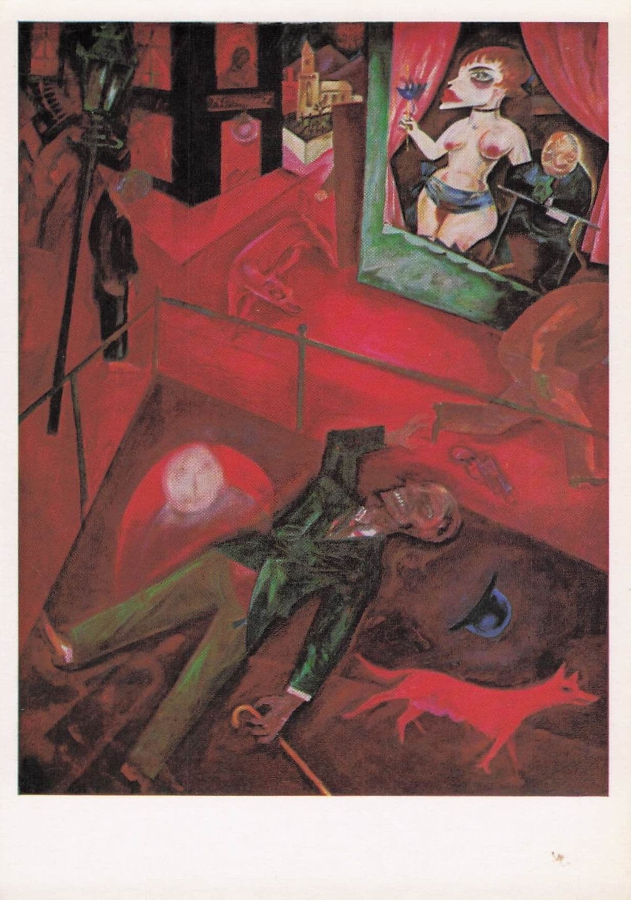 George Grosz Suicide London Tate Gallery Painting Postcard