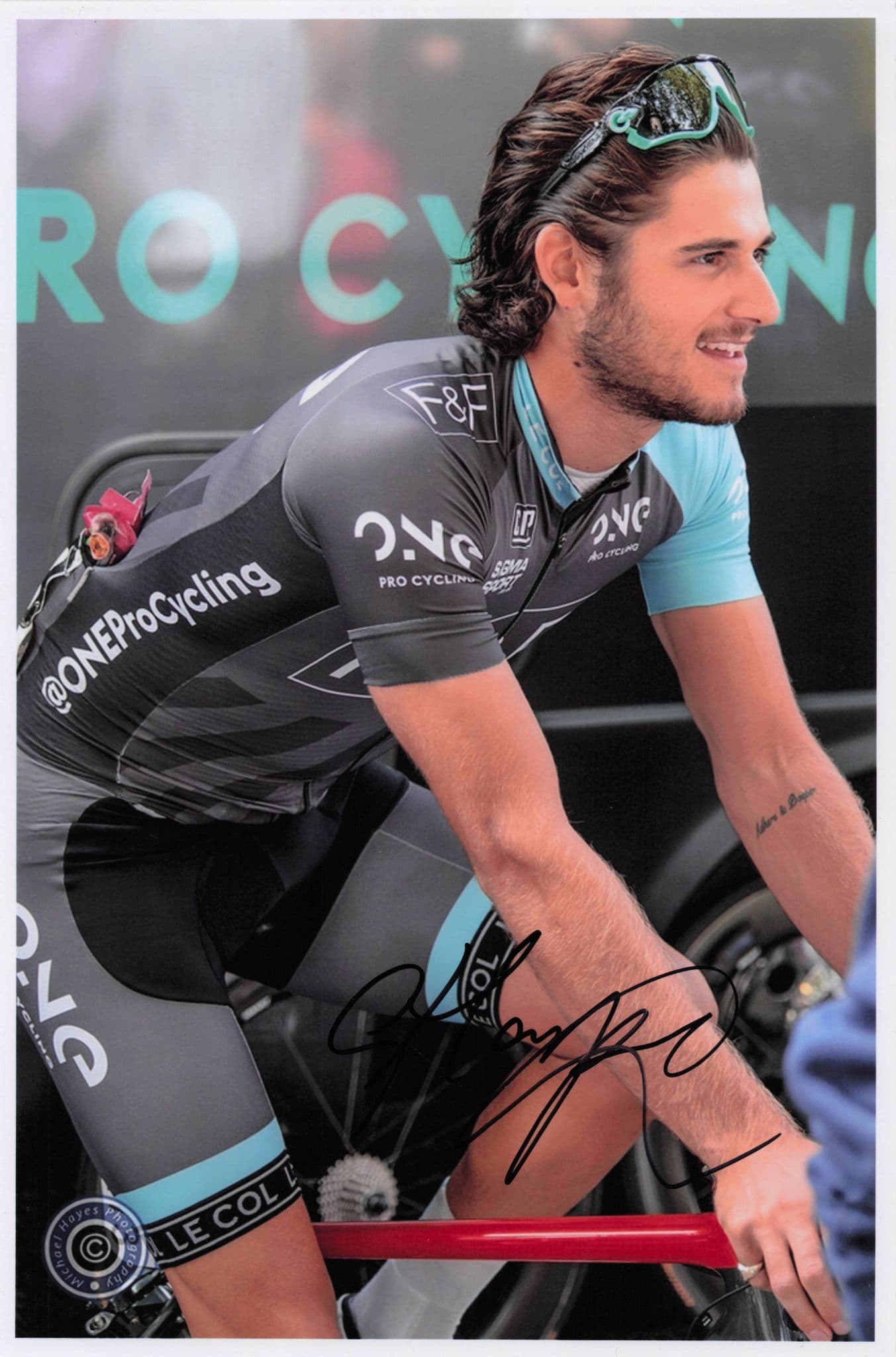 George Harper British Cyclist ONE Pro Cycling Team 12x8 Hand Signed Photo