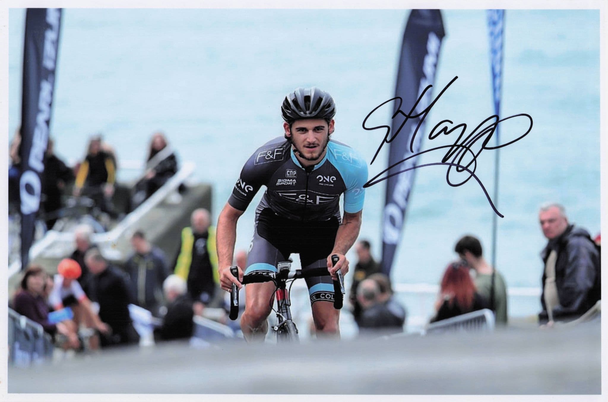 George Harper GB British Cyclist ONE Pro Cycling Team 12x8 Hand Signed Photo