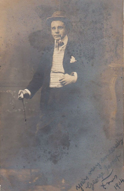 George Jessops in Miss Hobbs Reading Theatre Play Antique Hand Signed Postcard