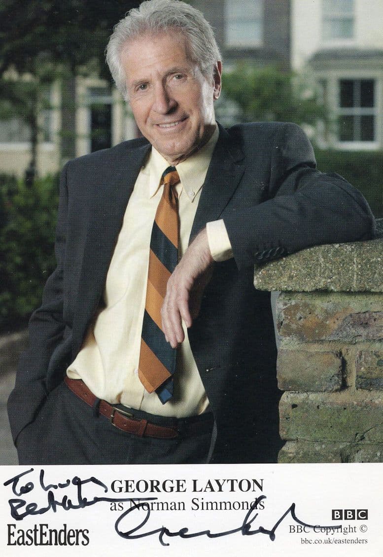 George Layton as Norman Simmons Eastenders Hand Signed Cast Card Photo