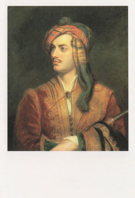 George Lord Byron Poet National Portrait Gallery Rare Postcard