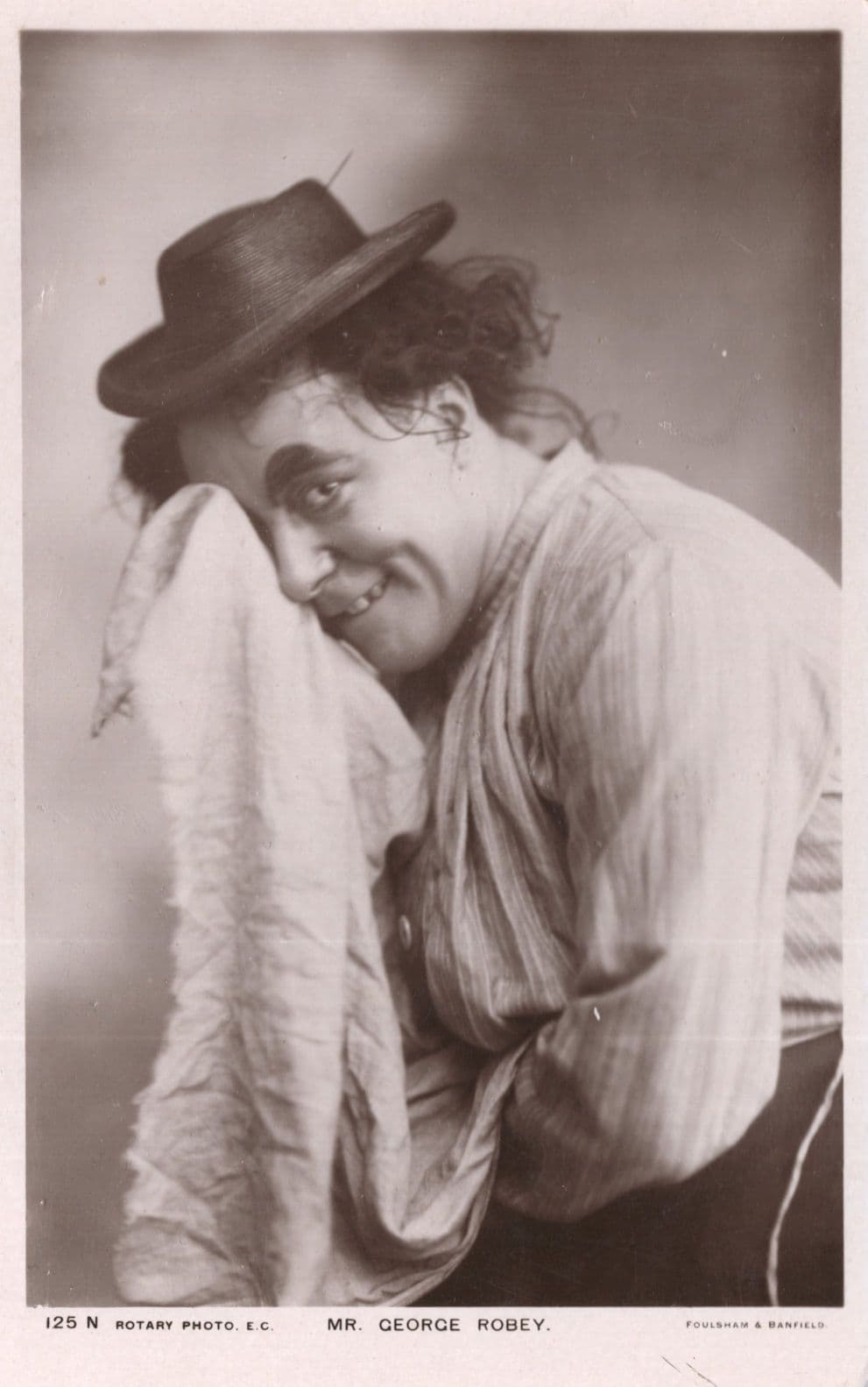 George Robey Pantomime Evil Tramp Old Theatre Rare Rotary Postcard
