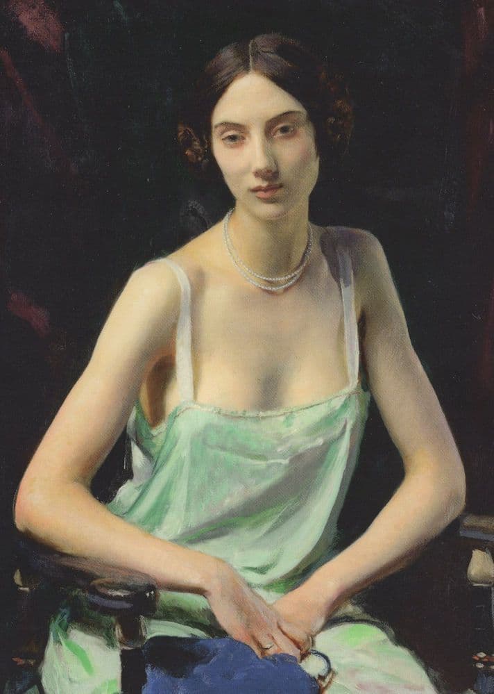 George Spencer Watson Portrait Of A Woman 1932 Painting Postcard