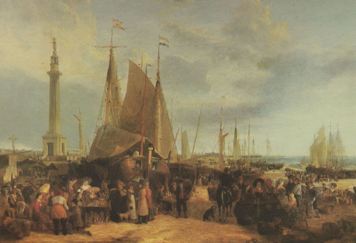 George Vincent The Dutch Fair On Yarmouth Sands Painting Postcard