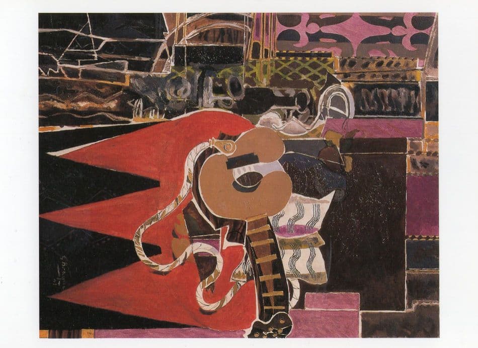 Georges Braque 1940s Mandolin & Score The Banjo Painting Postcard