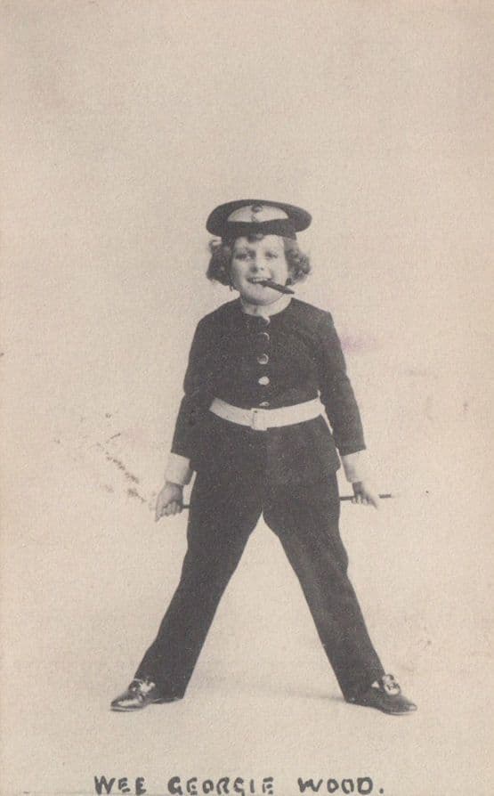 Georgie Wood Antique Hollywood Child Star Pretend Smoking Old Postcard