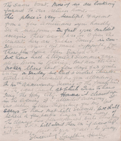 Geraldine Hurley Soprano Opera Surrey Antique 1920s Hand Signed Letter