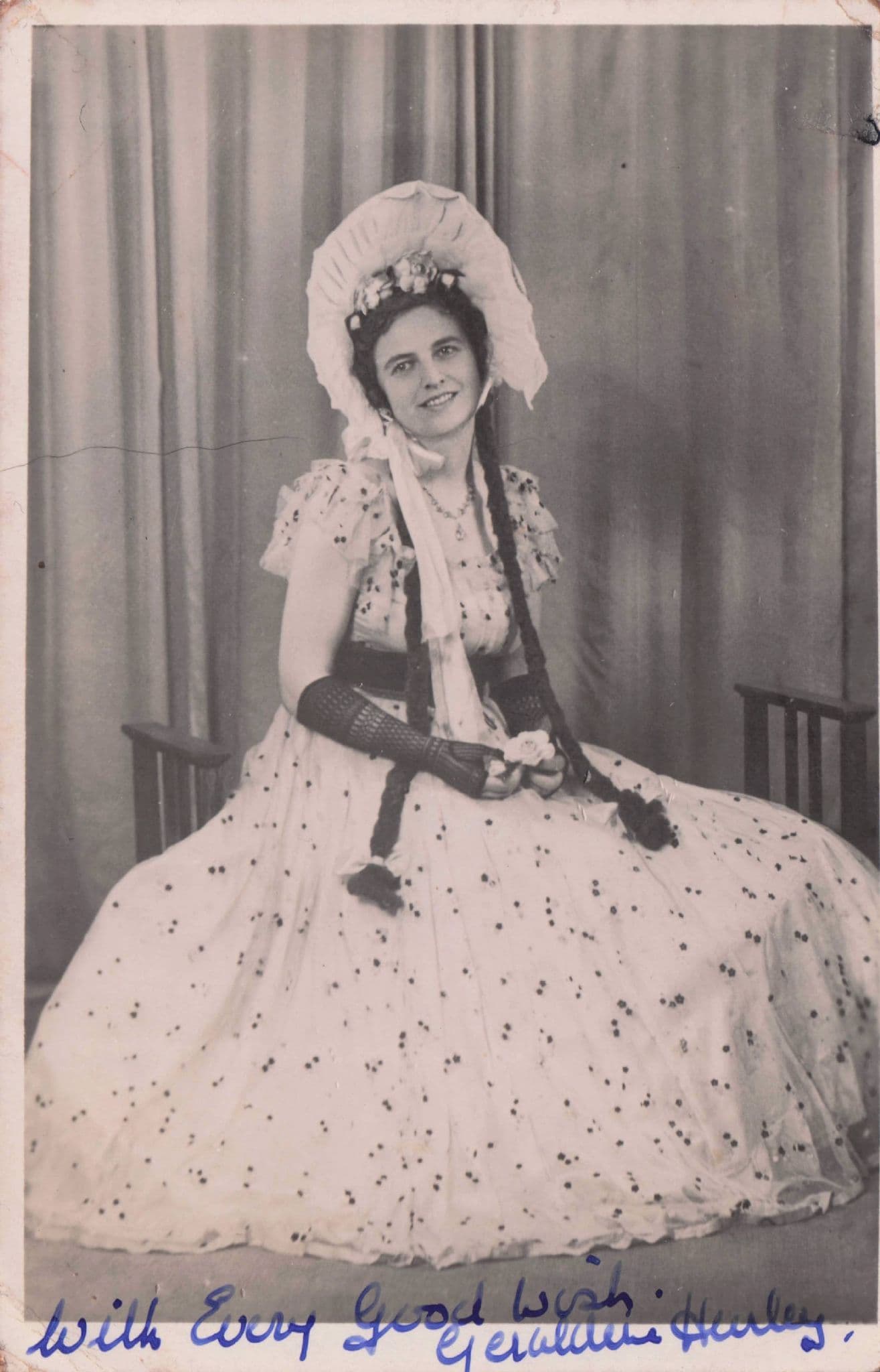 Geraldine Hurley Surrey Opera Soprano Bo Peep Dress Hand Signed Photo