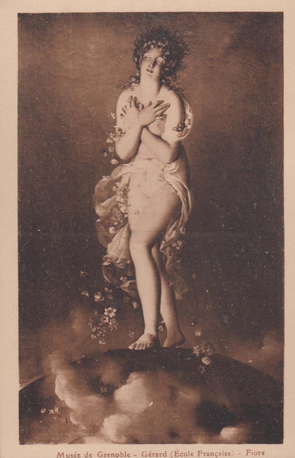 Gerard Flore Grenoble Museum Painting Old Antique Postcard