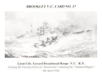 Gerard Roope HMS Glowworm Military Ship German Cruiser Victoria Cross Postcard