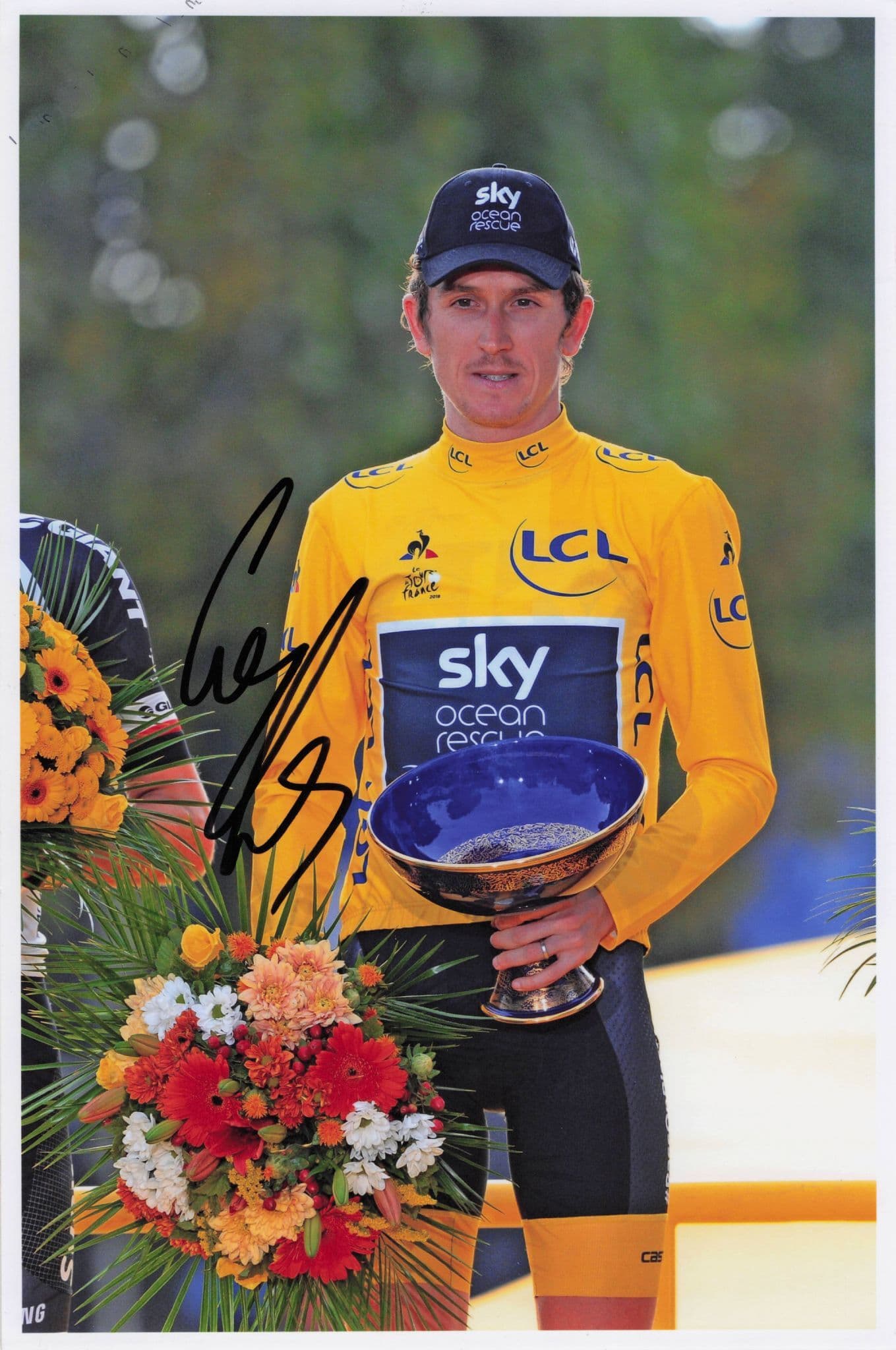 Geriant Thomas Wales Cyclist 2018 Tour De France 12x8 Hand Signed Photo