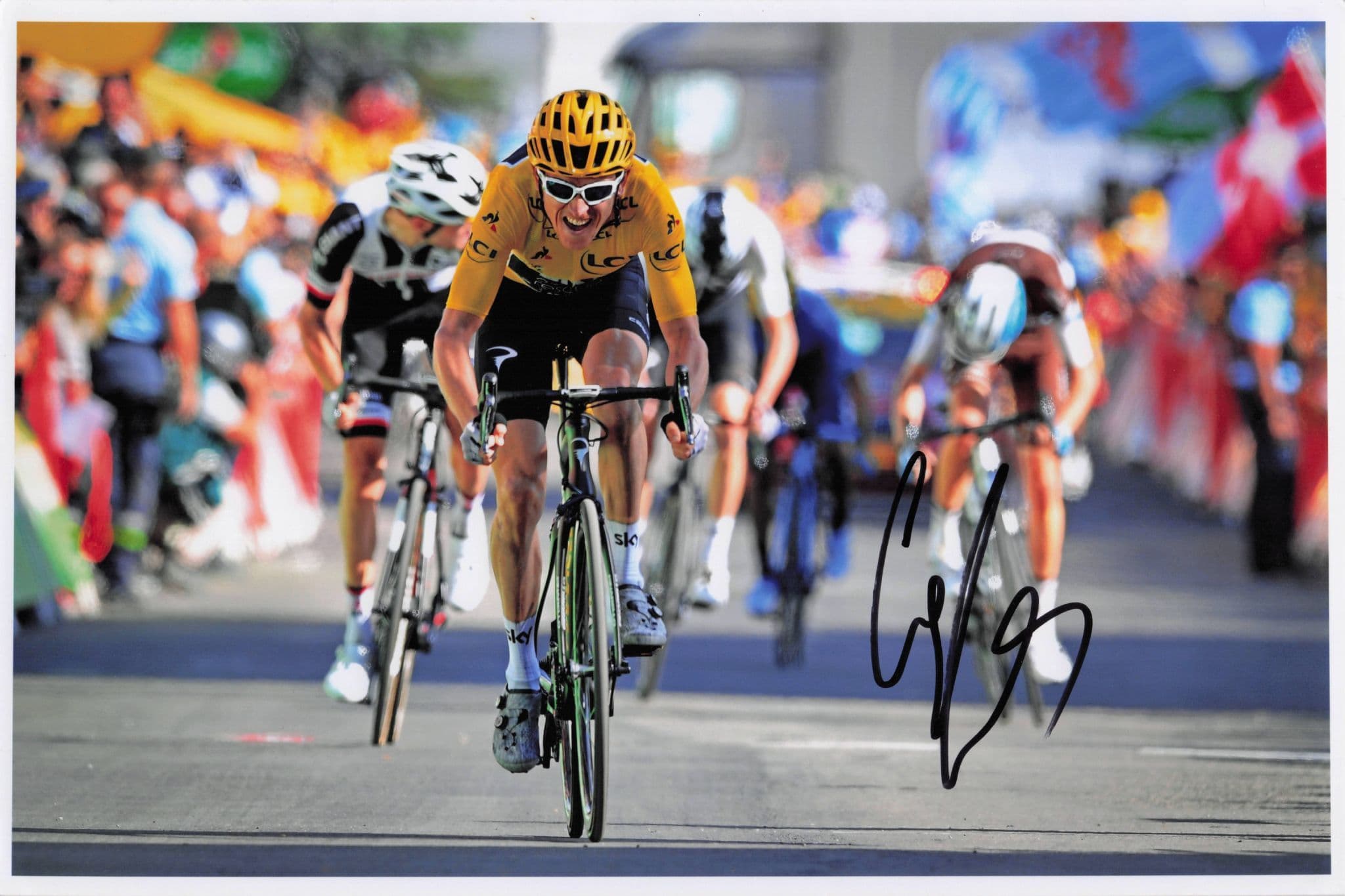 Geriant Thomas Welsh OBE Cyclist 2018 Tour De France 12x8 Hand Signed Photo