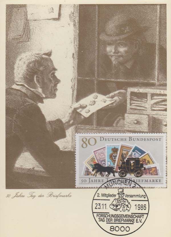 German 1861 Gemmalde Von E Stammel Lithographie First Day Cover Rare Postcard