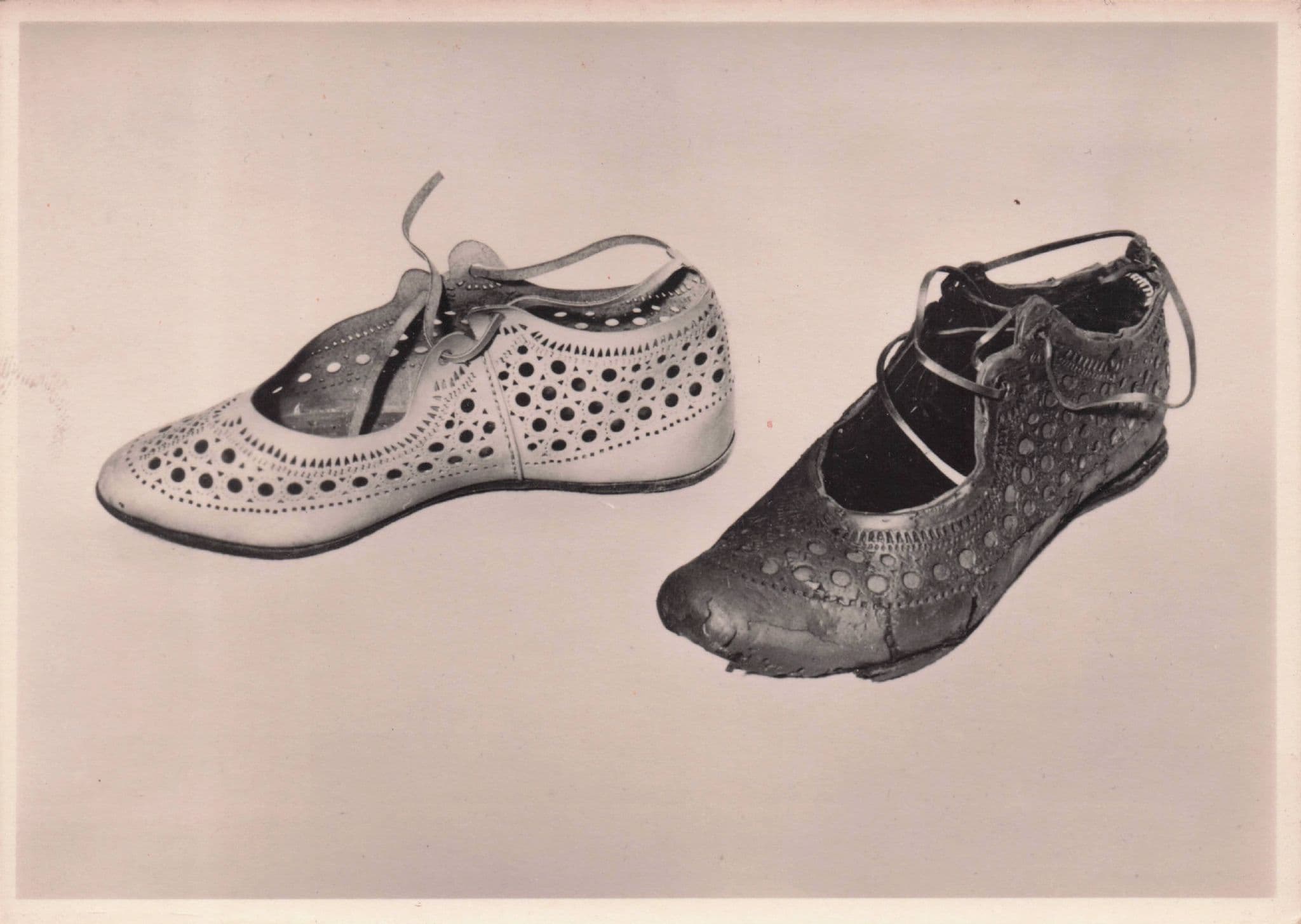 German Austrian Old Antique Shoes Clogs Salzburg Museum Postcard