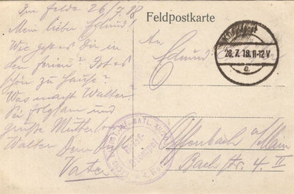 German Canon Machine Gun Artillery WW1 Sent By Soldier Postcard
