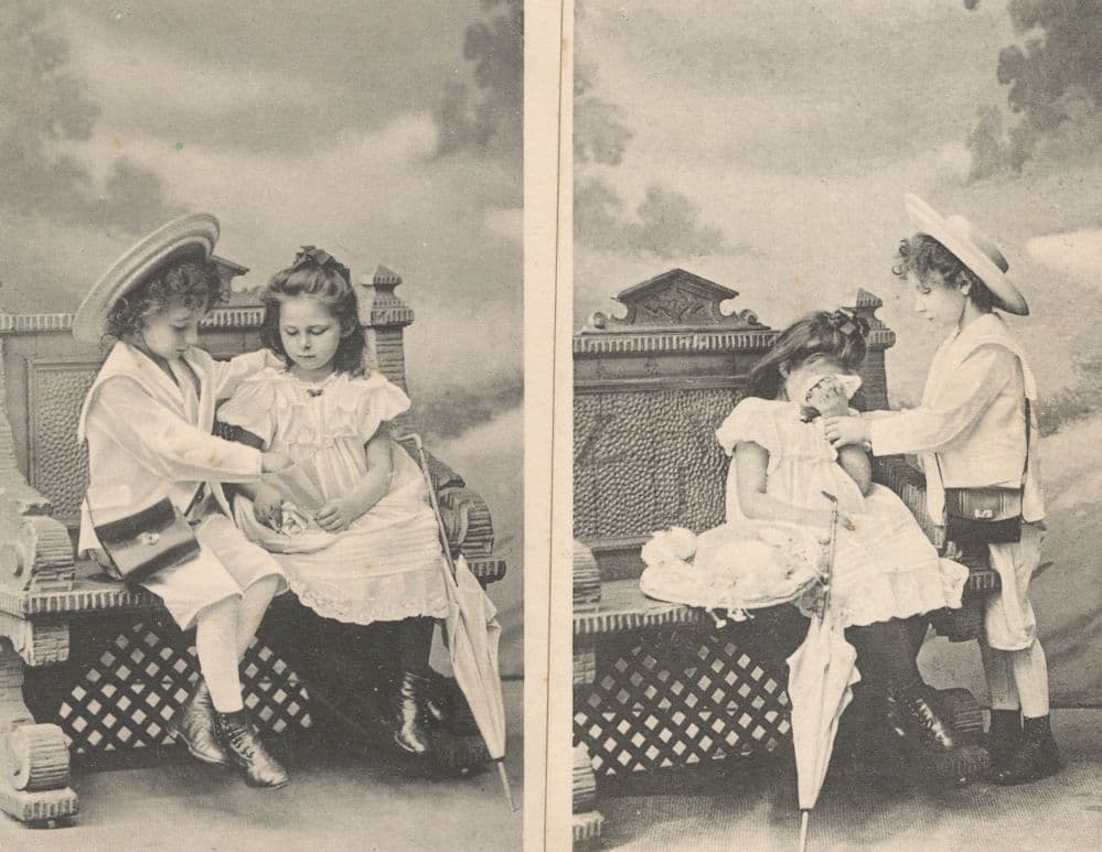 German Children Hannover 2x Old Meyer & Blume Postcard s