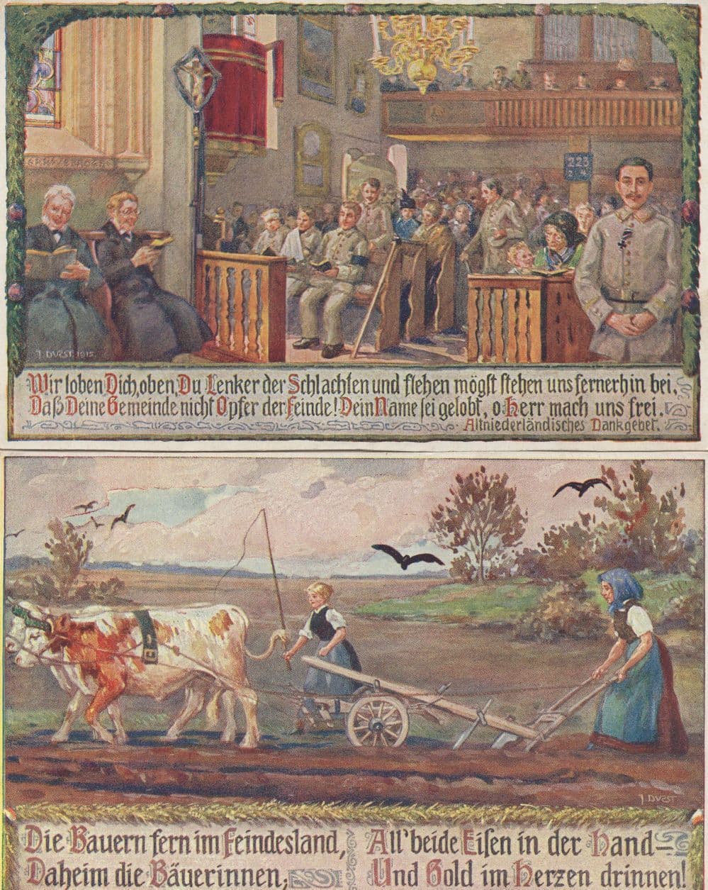 German Farming History Law Courts 2x Antique Postcard s