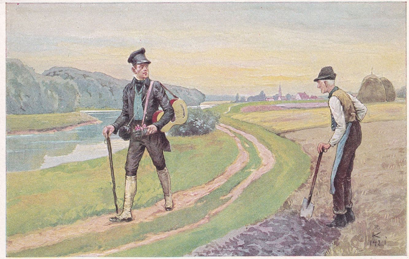 German Guitar Player Antique Germany Musician Postcard