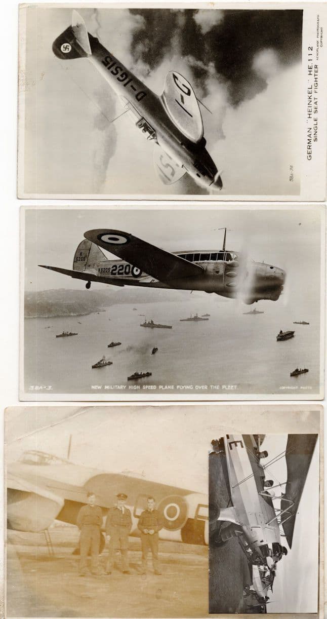 German Heinkel 4x Plane 2x Private WW1 Aircraft Photo & Postcard s