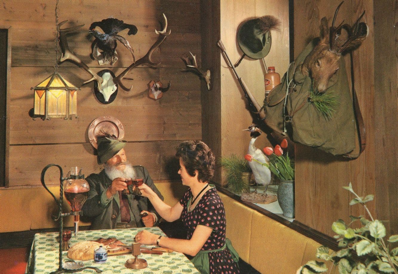 German Hunting Fox Deer Blood Sports Antlers Gun Postcard