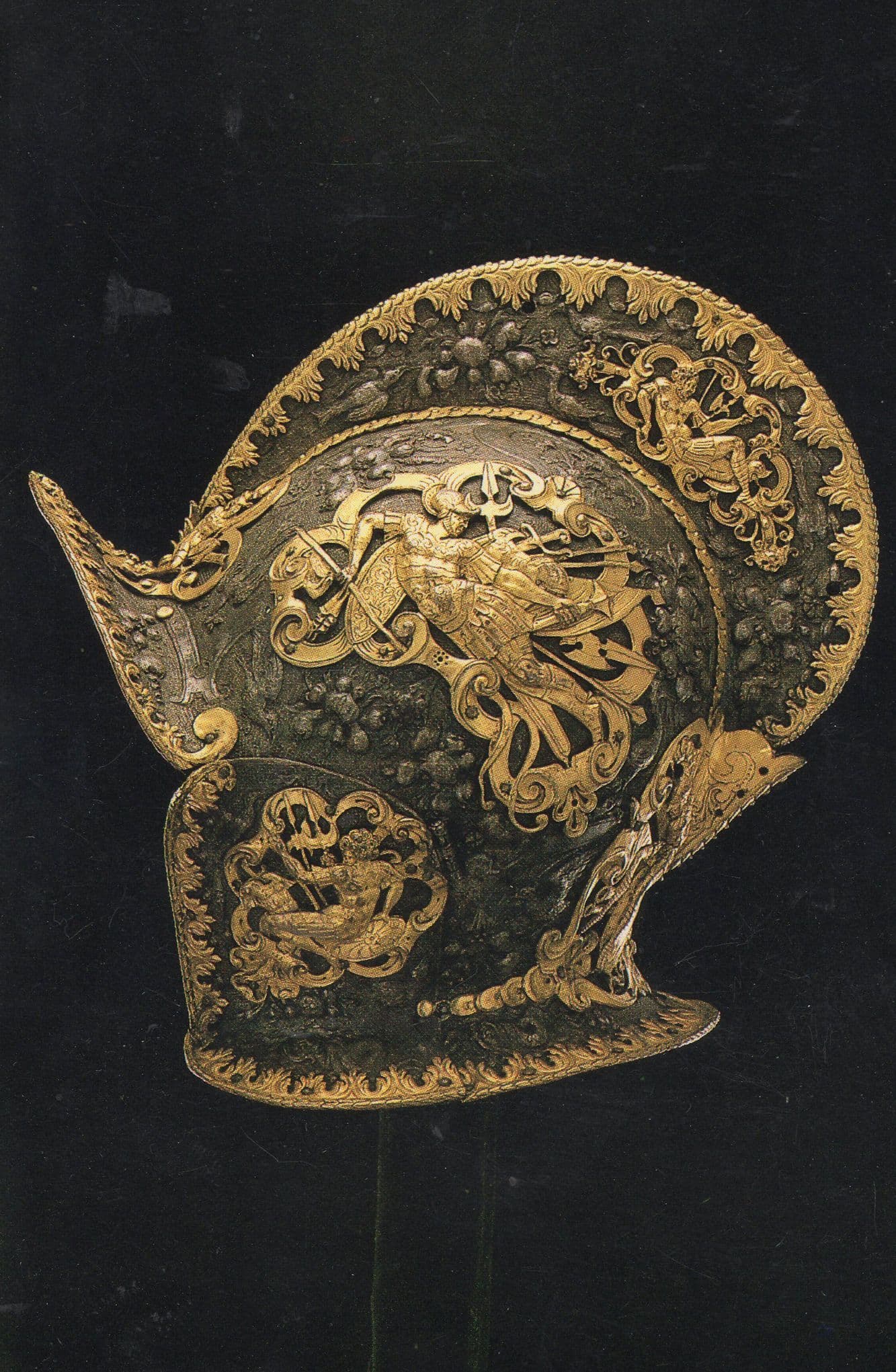German Medieval Parade Military Helmet London Exhibition Postcard