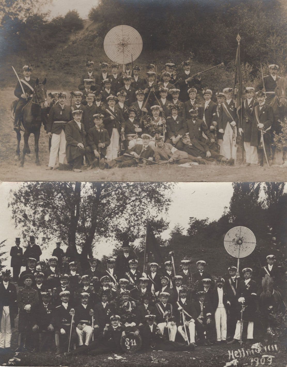 German Military Identified Group Army Photo 1909 2x Postcard s